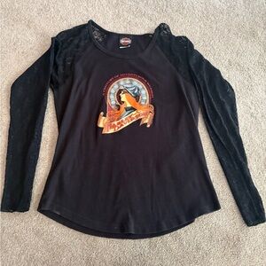 Harley Davidson Republic Stafford Texas graphic lace long sleeve size women’s XL